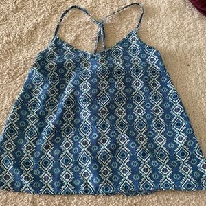 Blue Patterned Tank Top from Hollister
